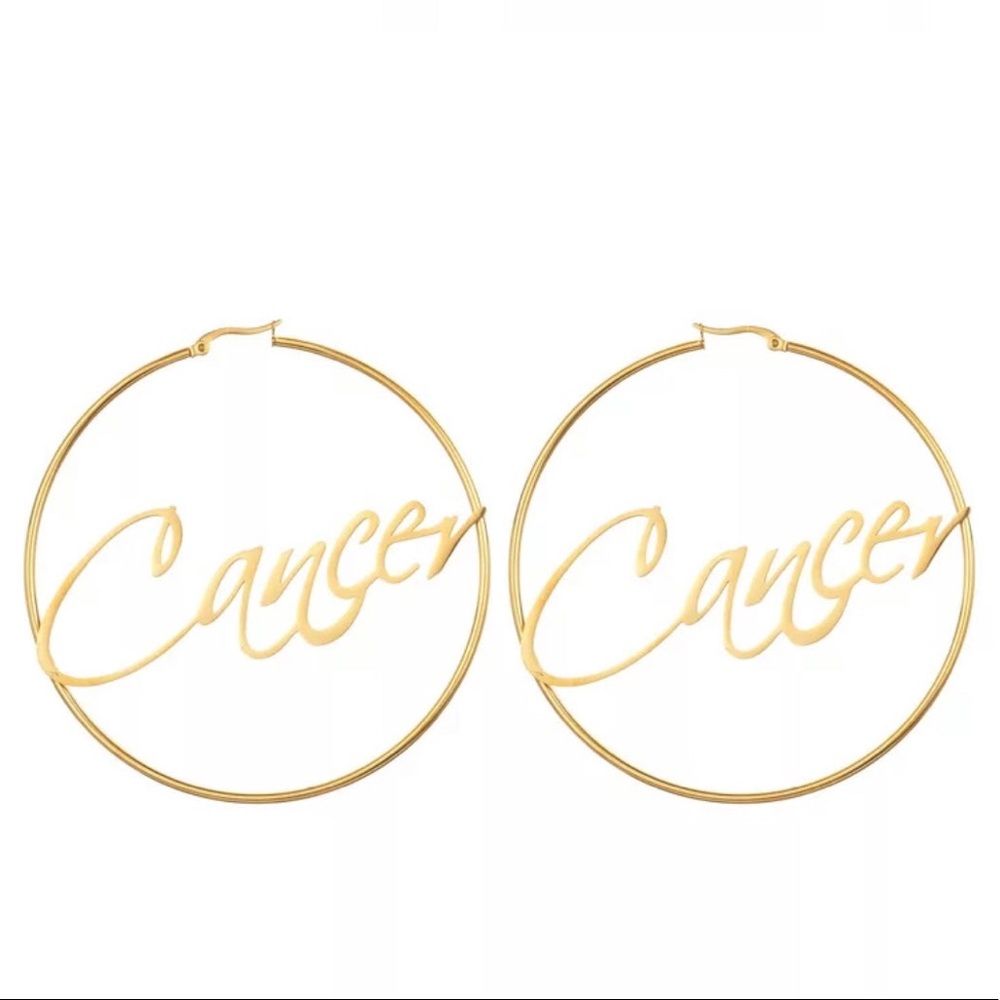 Cancer Hoop Earrings